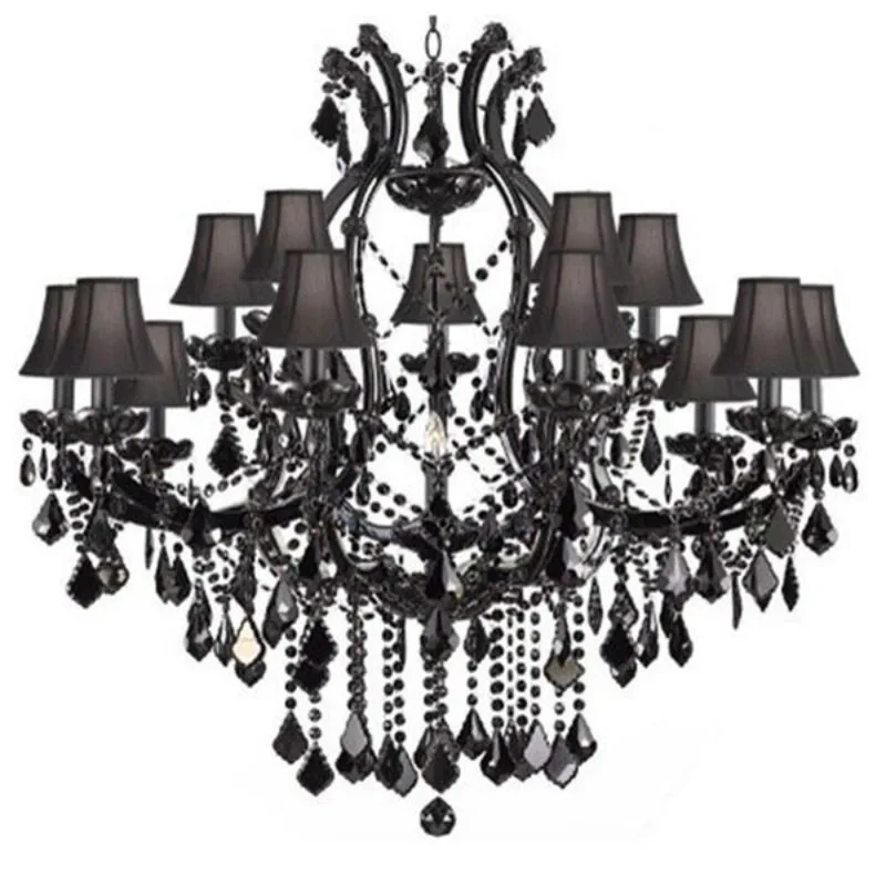 Living Room Dining Room Villa Duplex Black Crystal Chandelier y