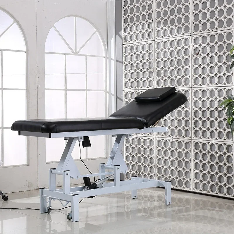 # Para HICOMED eléctrico 2 motores masaje tratamiento corporal mesa de tatuaje de pestañas salón de belleza negro cama de tratamiento de acupuntura