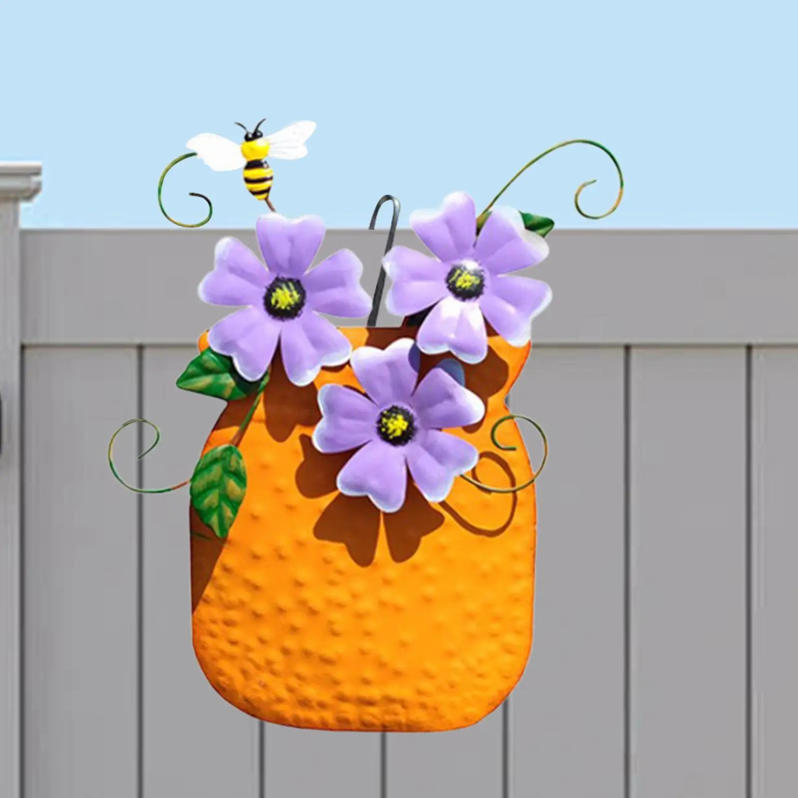 

Metal Flower Vase Wall Decor Wall Art Decoration for Patio Living Room Yard