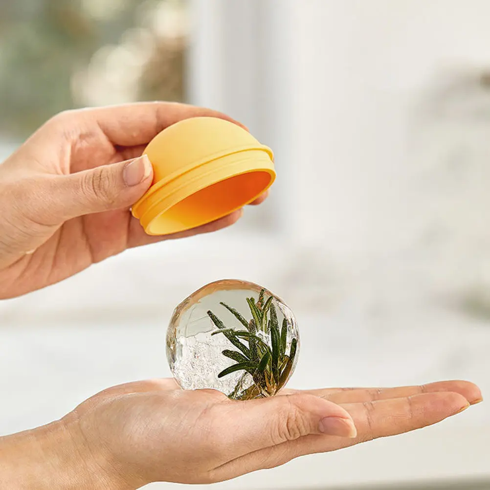 4pcs Silicone Ice Cube Mold – Round Sphere Ball Ice Maker, Leak-Proof for Whiskey, Juice, Beverage, Party Gift