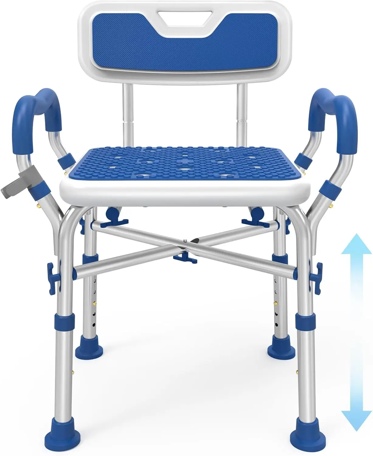 

Shower Chair for Inside Shower with Padded Arms and Back, Shower Seats for Adults, Elderly, Height Adjustable Shower Seat