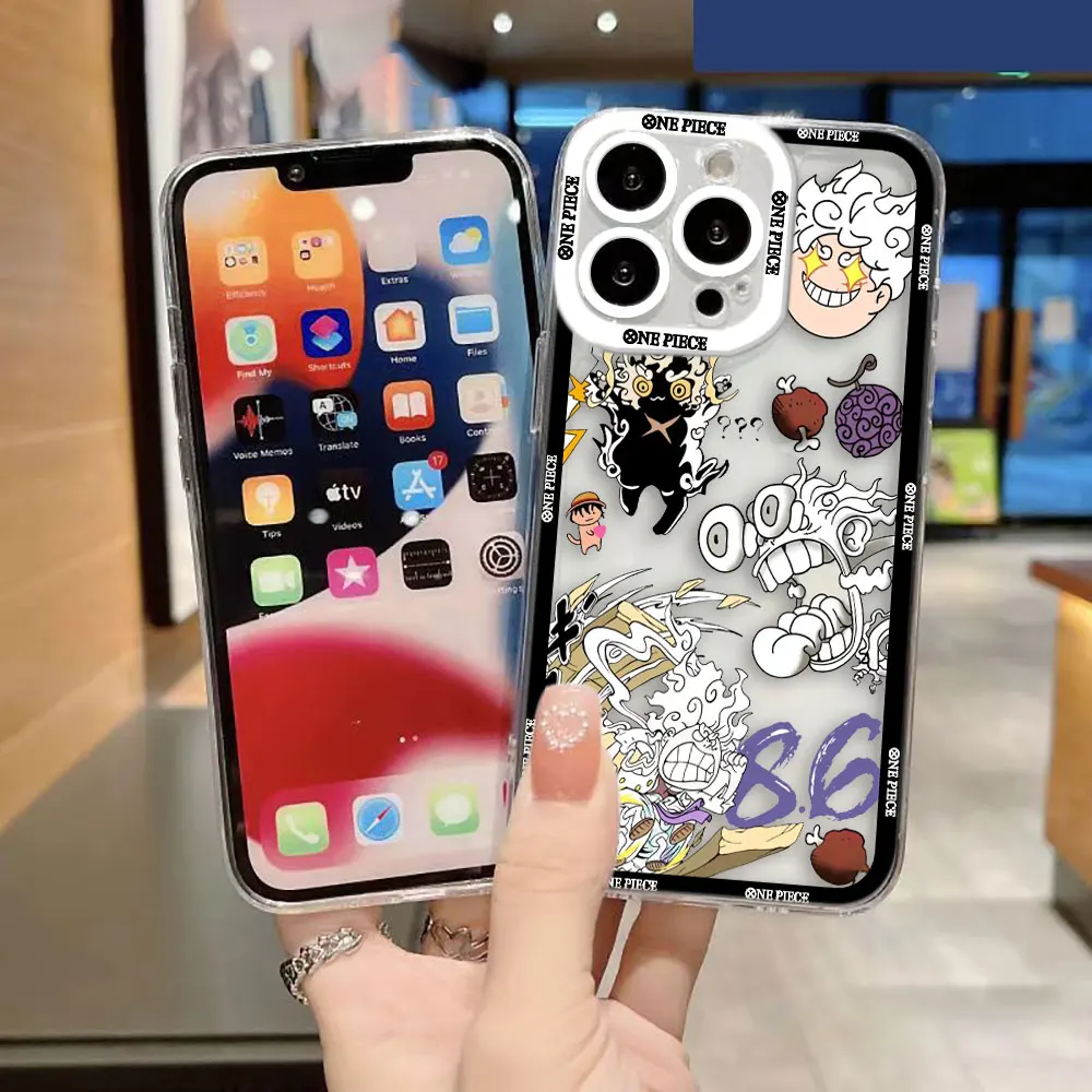 Funda transparente para teléfono Xiaomi Redmi Note 15 14 13 12 11 11T 11S 10 9 10S 9S 8 Pro Max con diseño de One Piece Luffy Zoro Ace Sanji