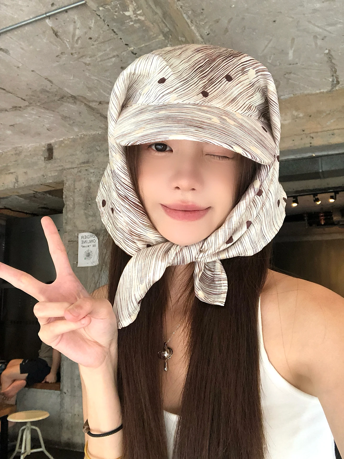 American Stripe Wave Cuff Cap Women Summer Trend Thin Breathable Baseball Cap Sun Protection Hat Wide Brim Adjustable Band