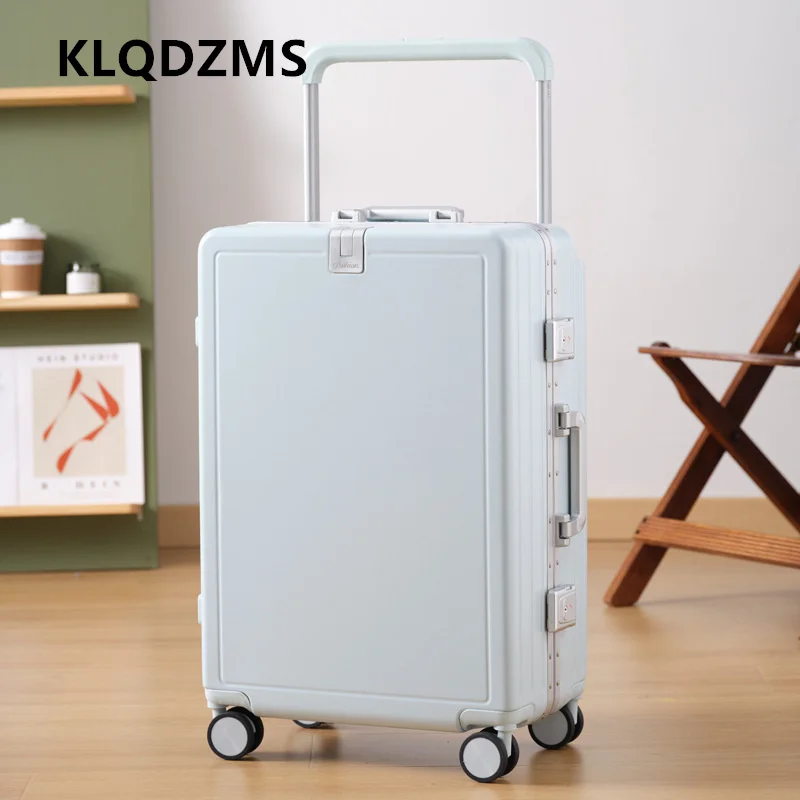 KLQDZMS Aluminum Frame Luggage Large Capacity Trolley Box ABS+PC Boarding Box Multifunctional 20