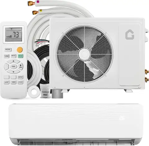 12000 BTU Mini Split AC mit WiFi Work Alexa 19 SEER2 kühlt bis zu 750 Quadrat. Ft, Mini-Split-System mit kanallosem Inverter und 1 Tonne Wärmepumpe