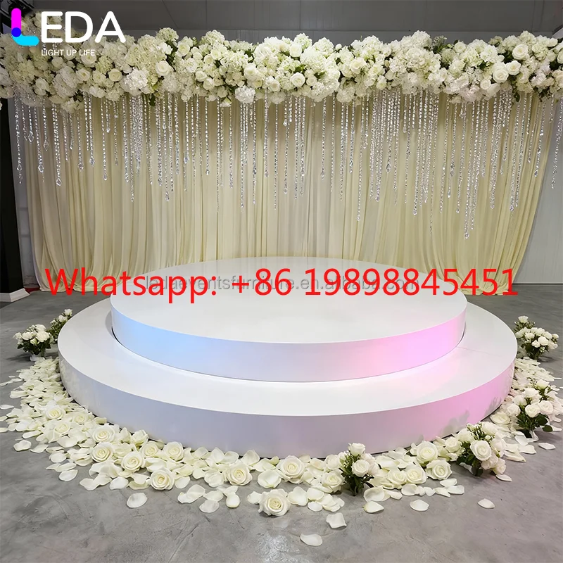 Modern White Double Round Portable Stage For Wedding Event Supplies