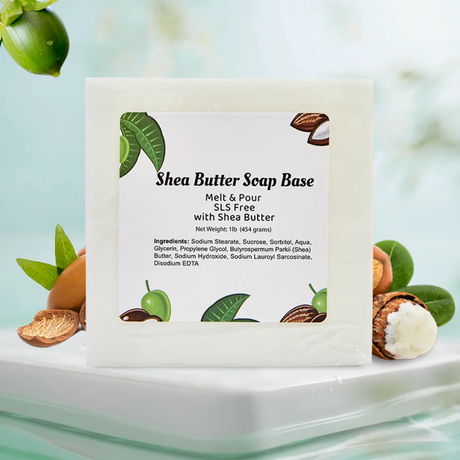 1LB/ 454g Shea Butter Melt and Pour Soap Base, SLS/SLES free, Moisturizing Premium Glycerin Soap Base for Soap Making