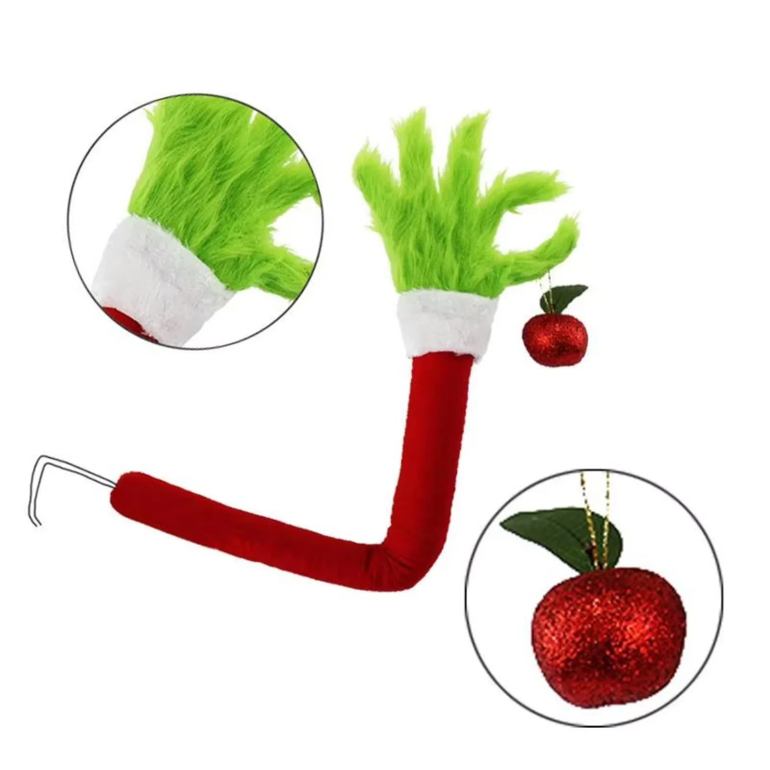 Hot Selling New Grinch Plush Christmas Tree Ornament Green Monster Arm Plush Crystal tree Adornos de navidad Christmas trees