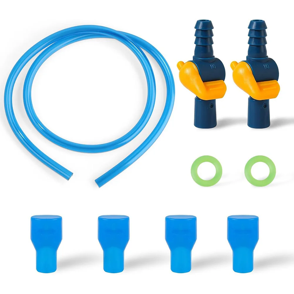 4pcs Bite Valve Nozzle Kit With Straight&Angled Hose Connector For Hydration Bladder Bite Valve Replacements Hose Connectors