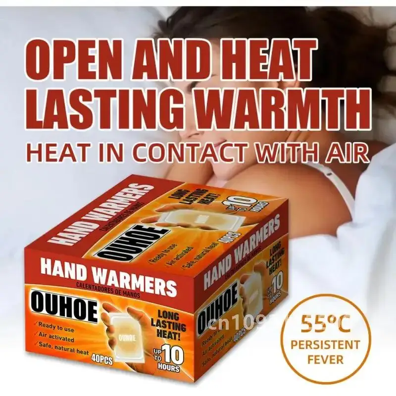 10/40pcs Disposable Hand Warmer Pack Safe Self-heating Cold-proof Warming Abdomen Warming Patch Warm Body Patch