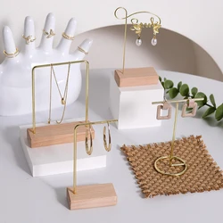 Jewelry Display Stand Bracelet Earring Necklace Storage Wood Base Rack Jewellery Organizer Holder Photo Props Home Decor