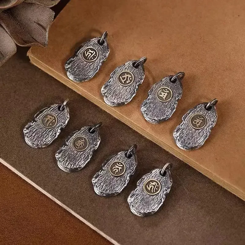 

Zodiac Buming Buddha Pendant Men's S999 Sterling Silver Pendant Vintage Accessories Pendant Couple's Necklace Guardian Charms