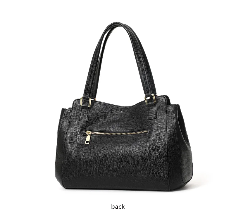 Aidrani Damen-Tragetasche aus echtem Leder, einfarbig, große Handtasche aus Rindsleder, lässige Umhängetasche – Detail 10
