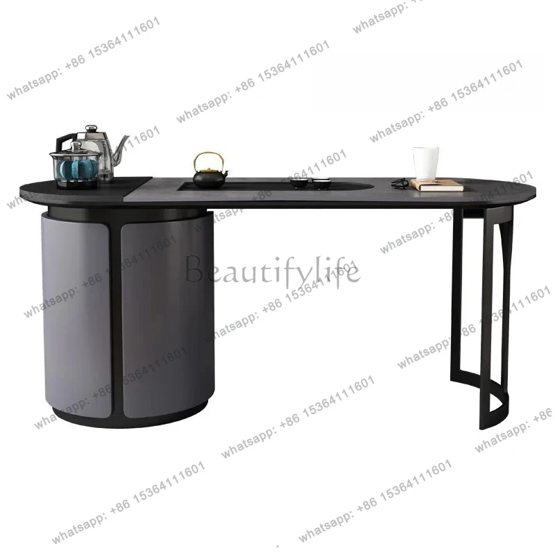 

Italian high-end rock slab tea table, simple modern balcony tea table