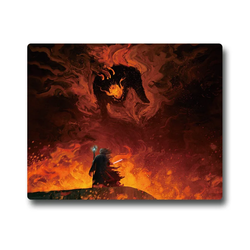 White Wizard Gandalf Combat with Balrog in Moria Printed Anti-slip Rubber Pad Office Cup Coaster Party Favor Gifts 220x180x3mm