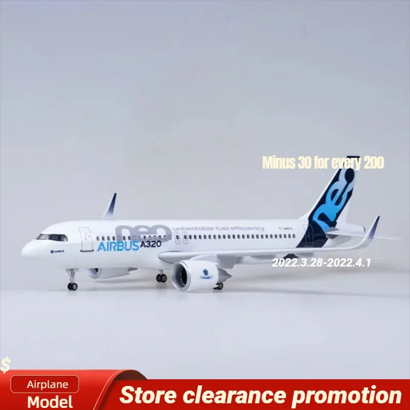 New 47CM 1/80 Airplane 320NEO A320 NEO Air Airlines Model Toy Light & Wheel Landing Gear Diecast Resin Plane Model kids toys