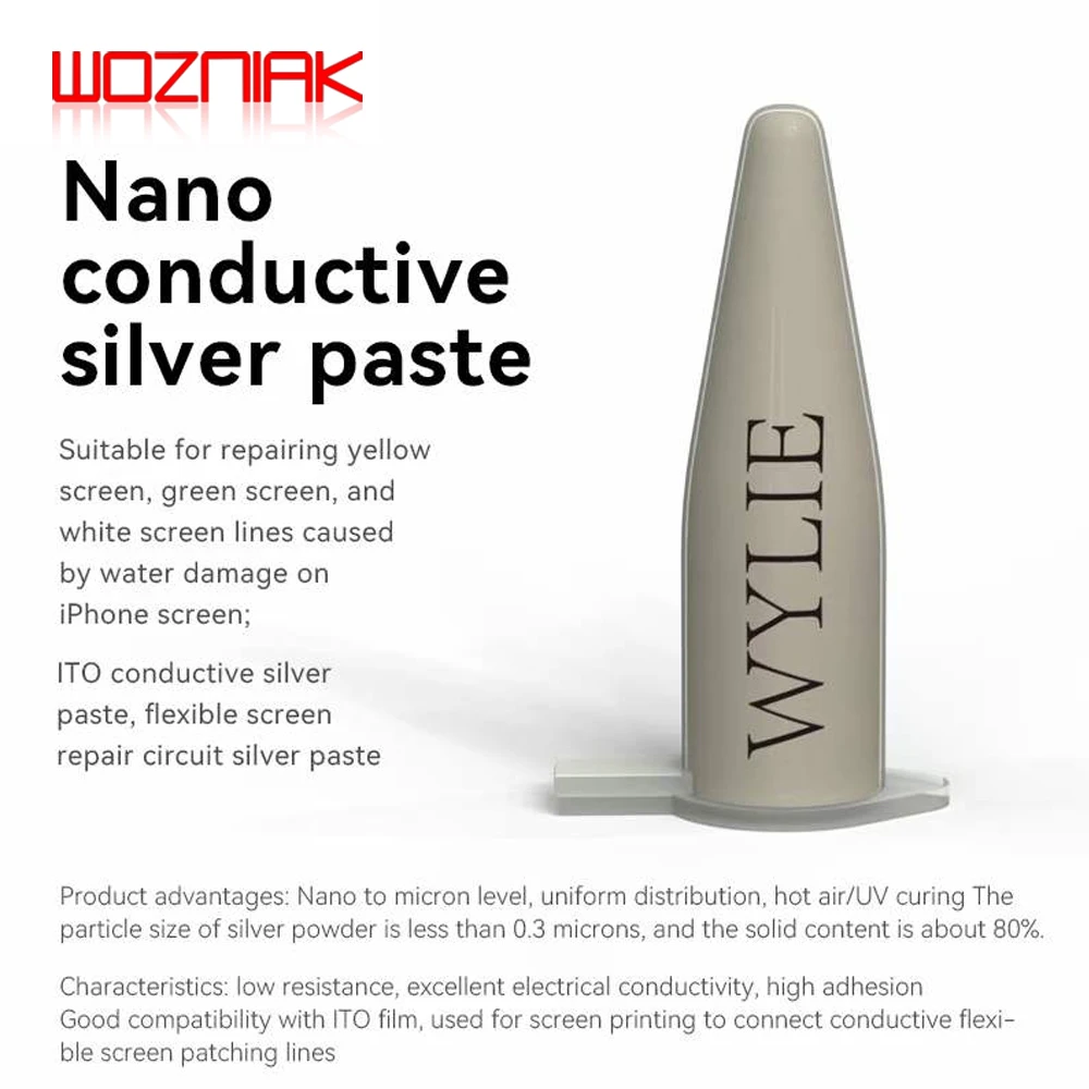 WYLIE Nano Conductive Silver Paste Used for Repairing Yellow Green White Screen Circuits Caused Water Ingress on iPhone Screen