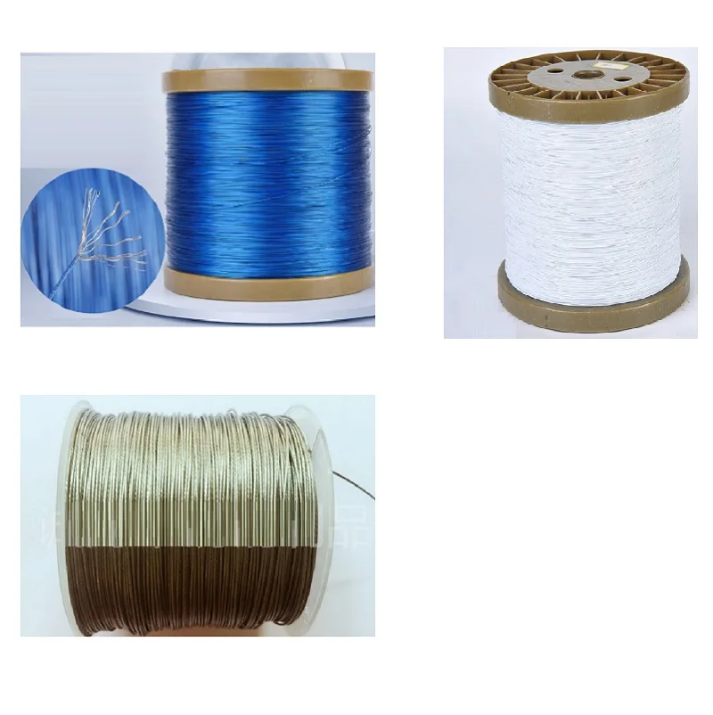 

0,3-1,5 мм 20-200 м нейлон синий белый с прозрачным покрытием встроенная веревка из нержавеющей стали 304 морская леска ювелирные изделия кристалл
