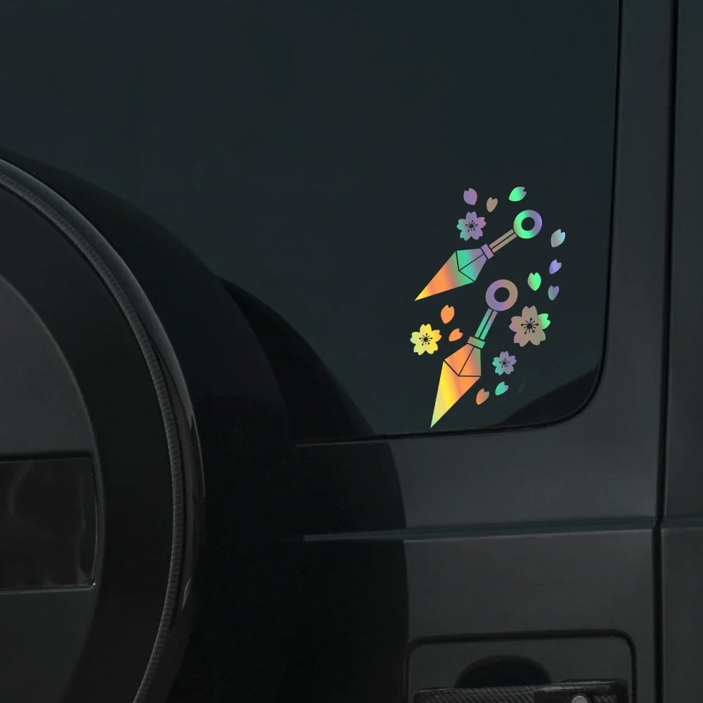 

Cherry Blossom Car Sticker Ninja Weapon For Car Window Side Body Decoration Die Cutting Vinyl Decals Auto Styling Accessories