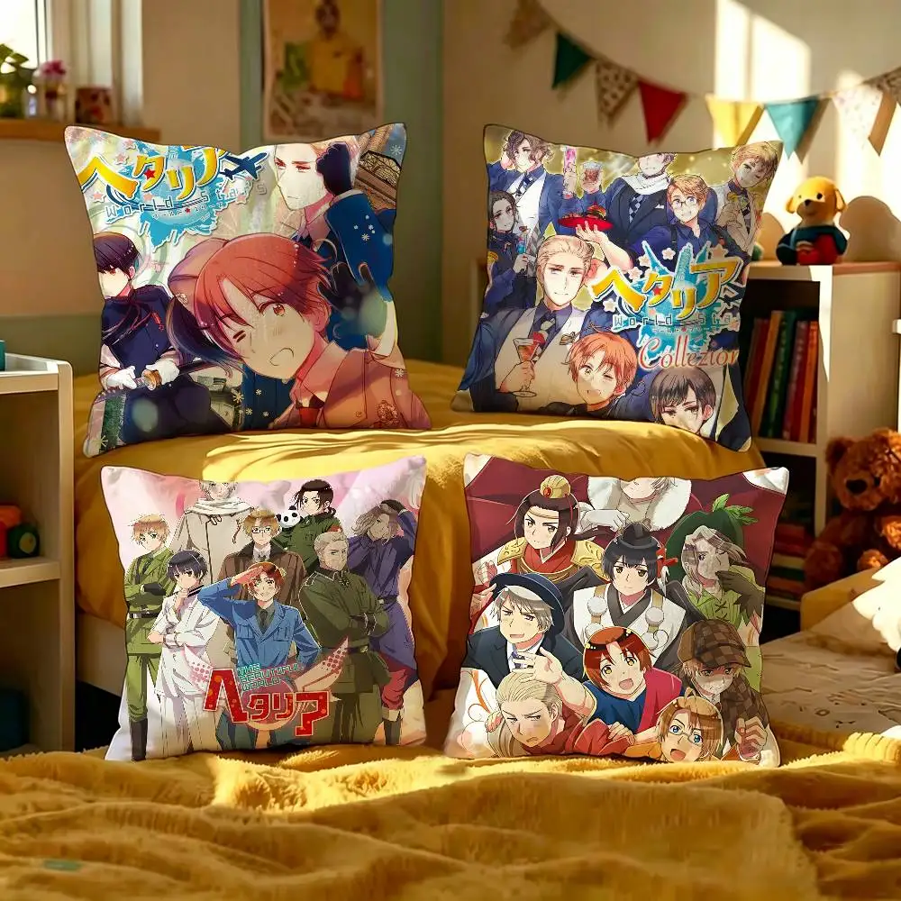 H-Hetalia The Beautiful World Pillow Cover Sofa Cushion Cover Home Room Decoration Children Gift