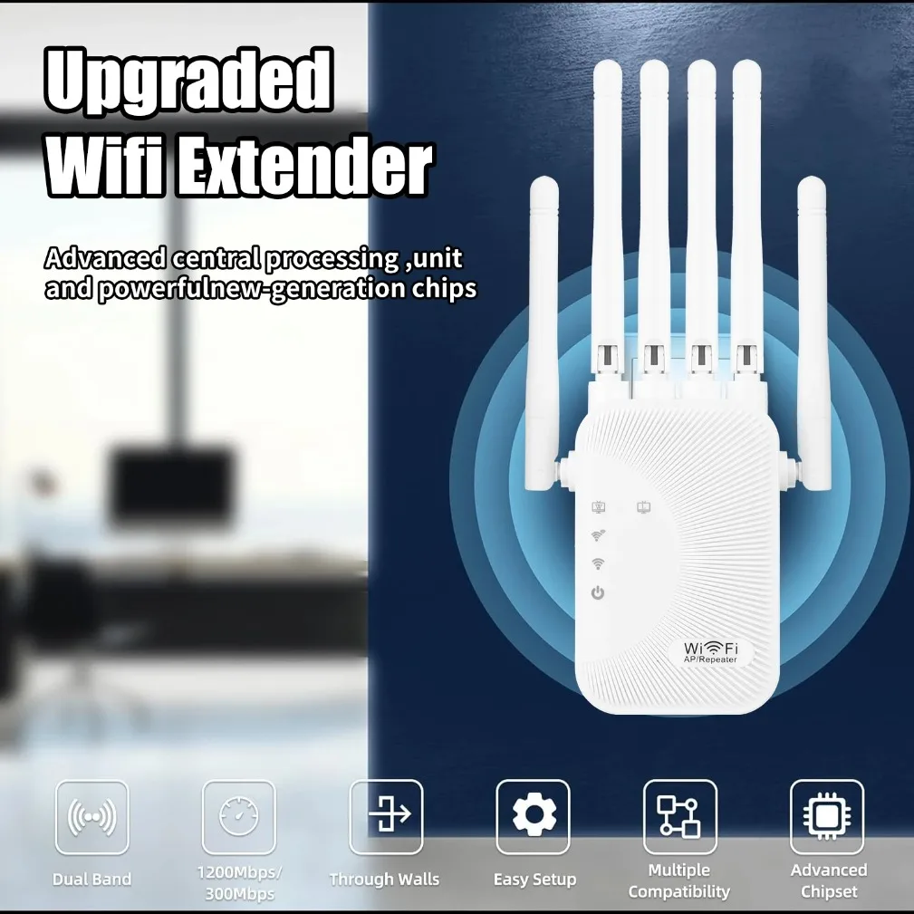 2.4G 5G Dual band 1200Mbps Wifi Amplifier Repeater Network Expander Range Extender WiFi Signal Booster Wireless Router