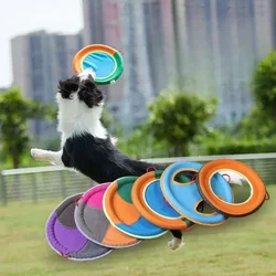 Pet Flying Discs Toys Linen Small Medium Large Dog Darts Tug UFO Training Interactive Toy Puppy Fetch Flying Disc Bite Resistant