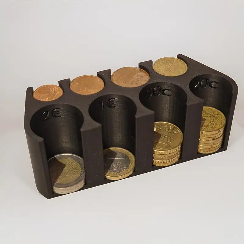 Euro Coin Storage Dispenser 2 Euro 1 Euro 50 Cent Holder Box Compact Design for Cashier Register Desk Organization