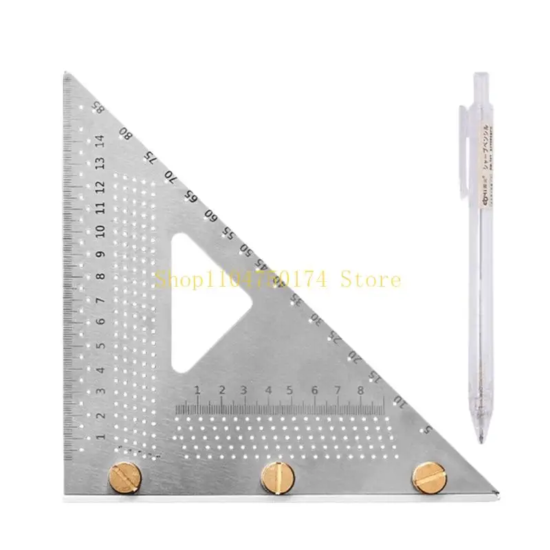 Board Layout Square Set, 90 Degree Metal Ruler with Guide Holes and Pencil for Cabinet and Frame Fitting Work Use Top Sale