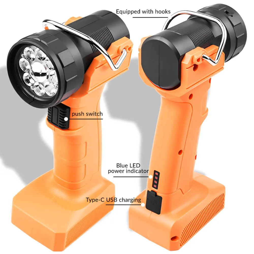 90°Rotatable Hanging Rechargeable Work Light Bright Emergency Maintenance Torch for Garage Outdoor Car Repair Emergency Workshop