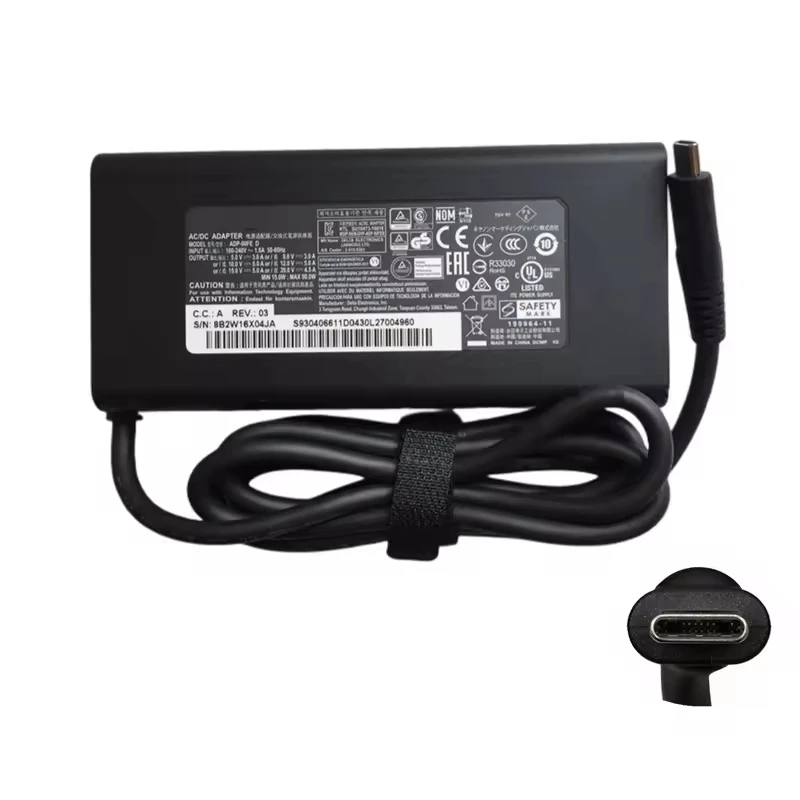

ADP-90FE 90W 20V 4.5A TYPE-C AC Laptop Power Adapter Charger For MSI Prestige 15 14 Summit E13 E14 E15 E16 Flip Evo A10 A11 A12