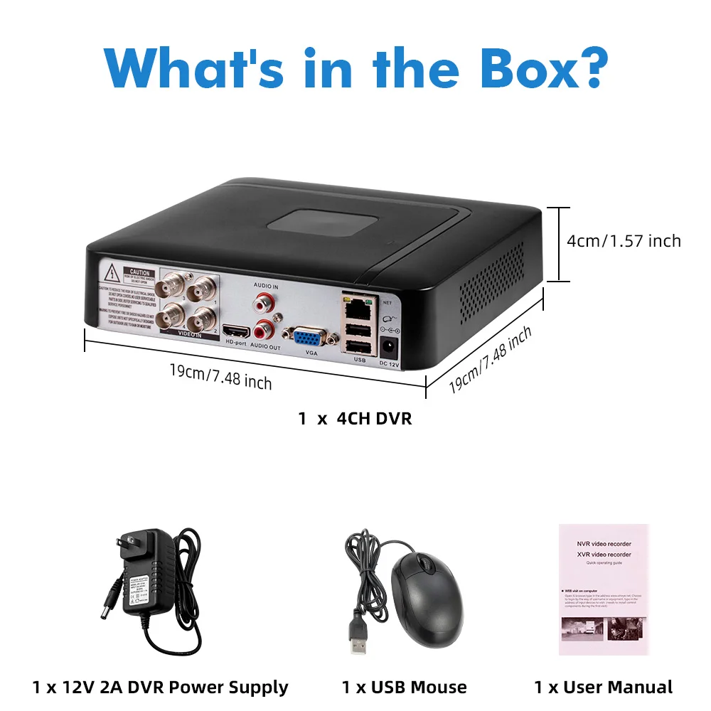 KERUI H.265 5MP 4CH DVR Videoregistratore digitale Sistema di telecamere di sicurezza domestica 5M-N 6 in 1 XVI AHD TVI CVI VBS IP Onvif XMEYE