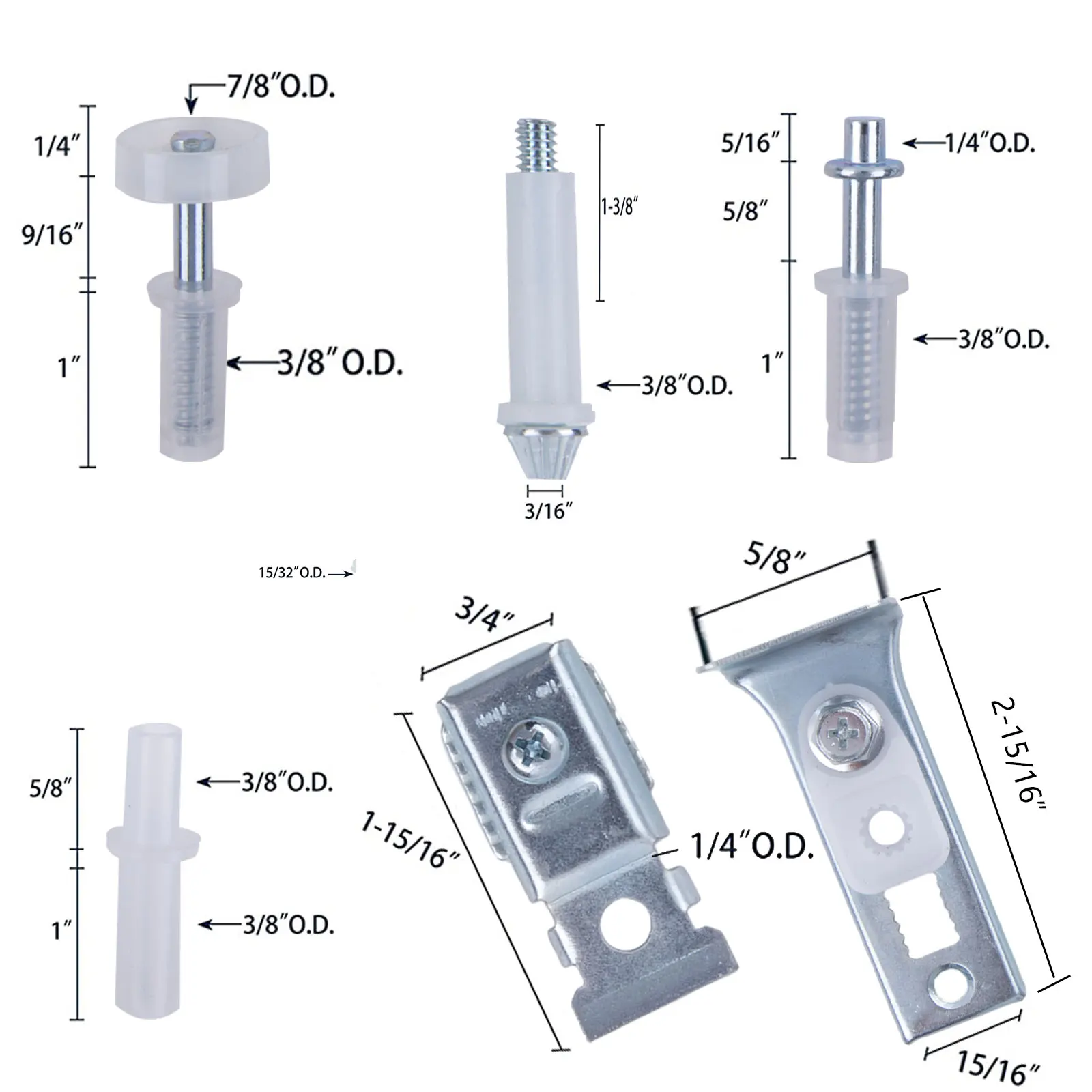 

18 Pack Door Repair Hardware Kit with Metal and Nylon Parts for Bifold Closet Doors and For Folding Pocket Doors