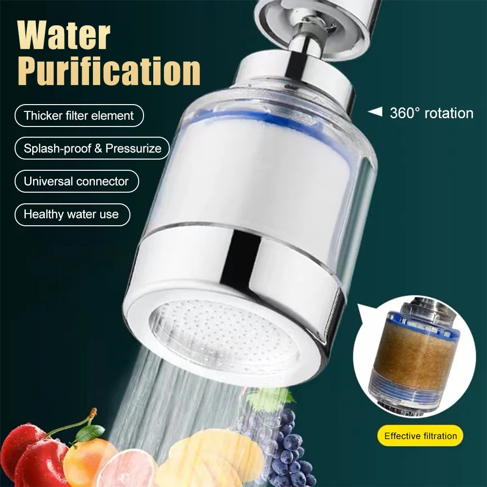 

New 360° Rotation Faucet Water Filter Remove Chlorine Heavy Metals Filtered Showers Head Soften Hard Water Filtration Purifier