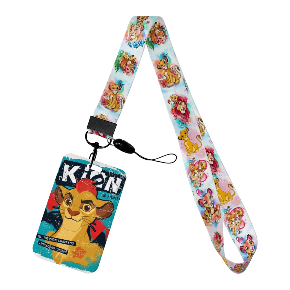 Il Re Leone Simba Disney Tracolla Cordino Film Ragazzi Copertina della carta Cartoon Porta badge Carta d'identità Studenti Appendere la corda Regali