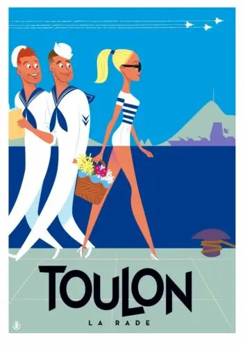 1pc TOULON LA RADE Vintage French France Travel Tourism Poster Metal Sign Plaque Pub