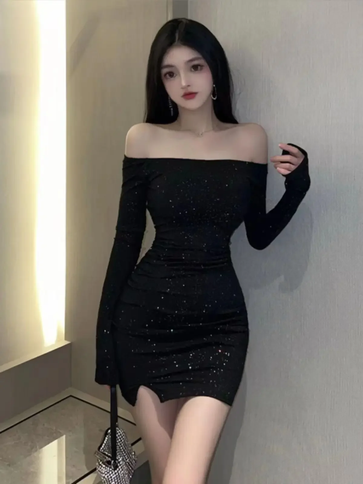 Vestidos de manga comprida vestido feminino festa noite elegante primavera chiffon rosa ditsy dot puff manga em camadas gota-cintura mori menina y2k