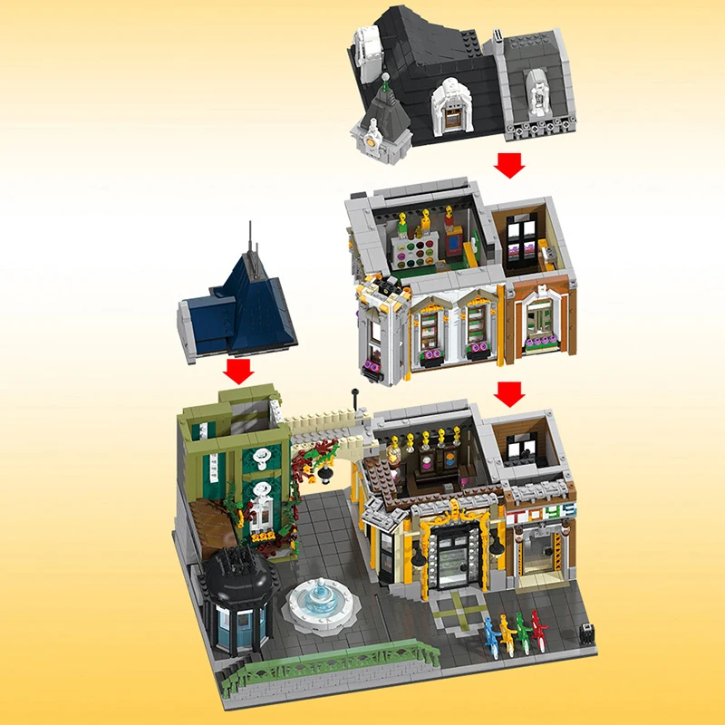 مدينة شارع مول بناء منزل المباني مجموعة مدينة مخزن العمارة وحدات اللبنات أطقم منمذجة مع الشكل هدية 5290 قطعة #5