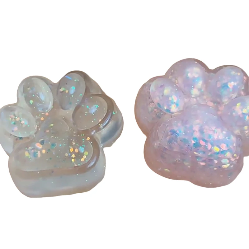 Cute Glitter Squishy Cat Paw Toys Slow Rebound Stress Relief Decompression Toy For Kids Adult Relax Toys