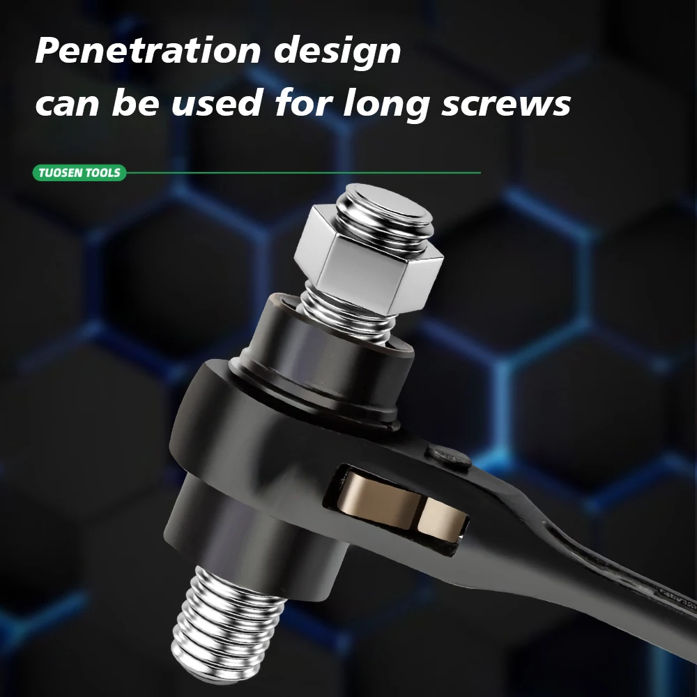 4in1 High hardness industry Hex Key Ratchet Wrench, Double-Sided Multifunctional Adjustable direction  Very Useful for Easy Work