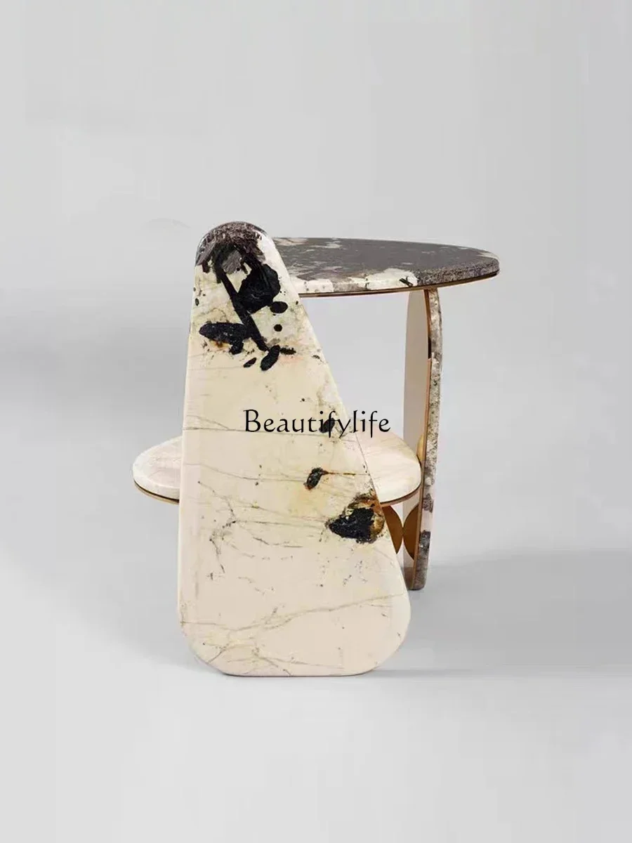 

z.FG40Italian Light Luxury Marble Corner Table High-End Custom Villa Furniture