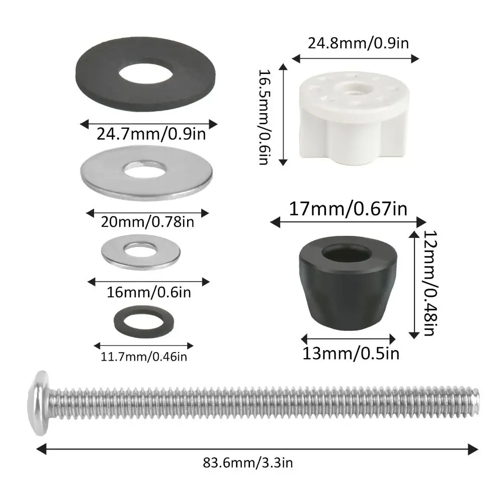 2 قطعة مجموعة مسامير خزان المرحاض شديدة التحمل مقاومة للماء من الفولاذ المقاوم للصدأ مثبتات مقعد المرحاض مقاومة للصدأ وطويلة جدًا #1