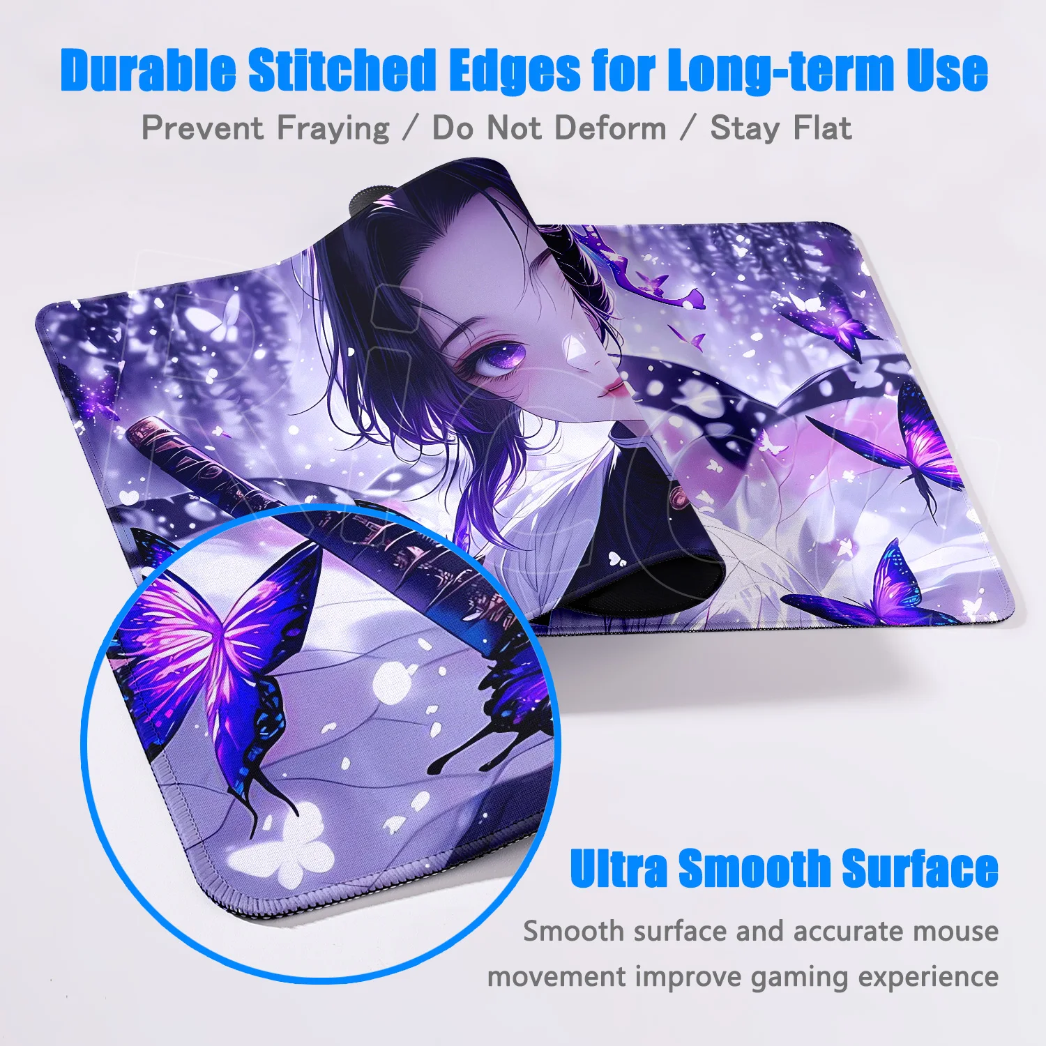 Pretty HD XXL Anime Demon Slayer Kochou Shinobu Mousepad Computer Gaming Kanroji MitsuriPad Keyboard Mouse Pad Rubber Big Carpet
