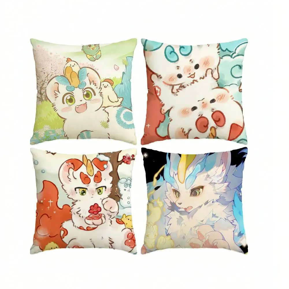 Cute Furry F-Fabulous Beasts  Square Double-Sided printed Pillow Case Bedroom Bedside Pillow Sofa Cushion Cover