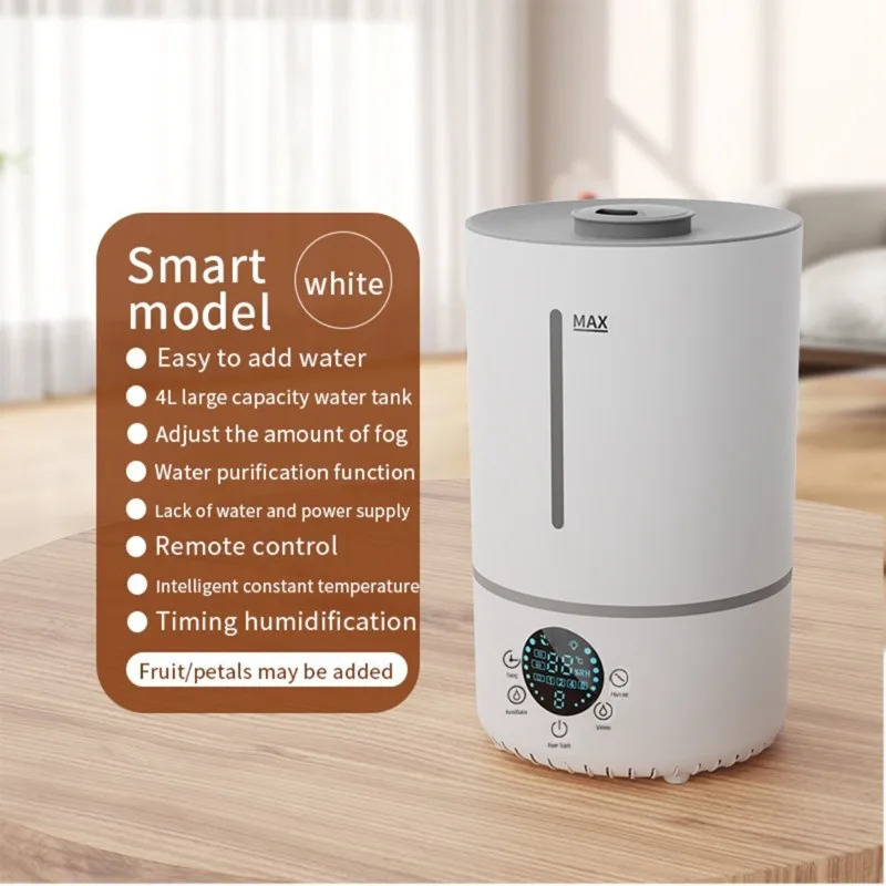 AT28-4L Ultrasonic Humidifier For Home Use - Quiet Operation, Dual Control, Auto Shut-Off EU Plug