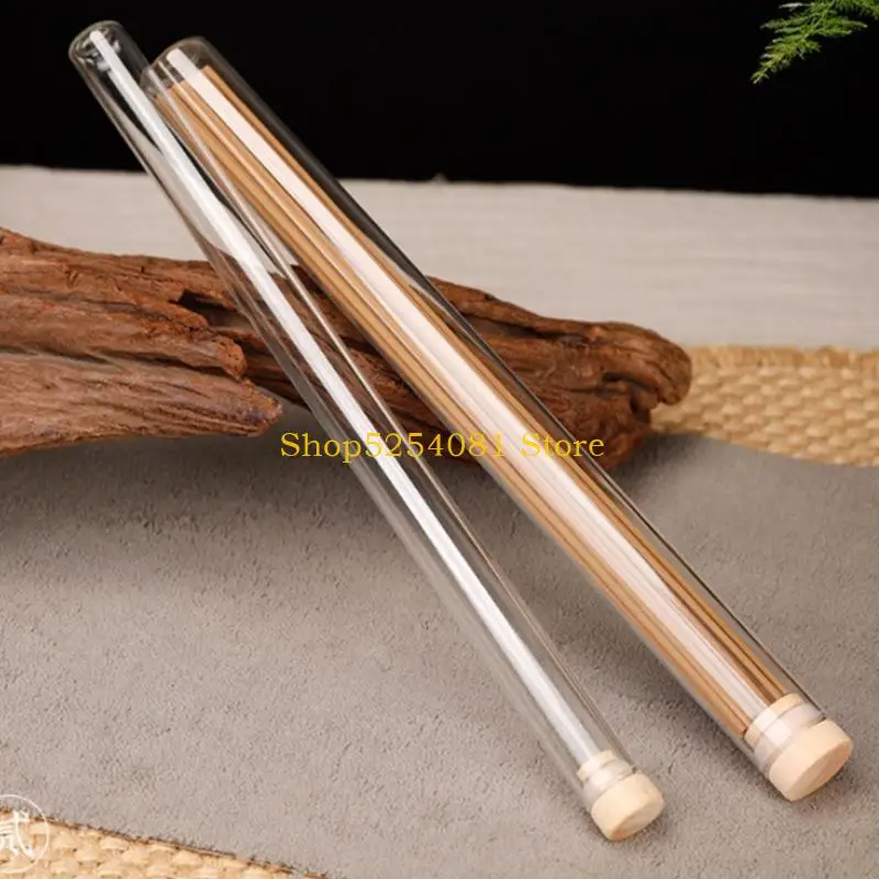 AXYC Transparent Incense Tube with Cork Stoppers Decorative Tube Household