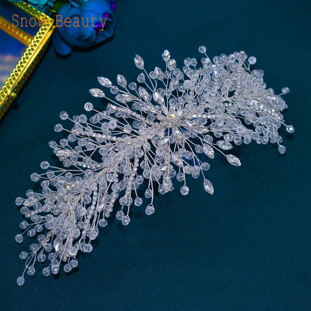 

DZ116 Rhinestones Crystal Brides Headband Luxury Wedding Hair Accessories Pageant Headdresses Tiara for Party Woman Headwear