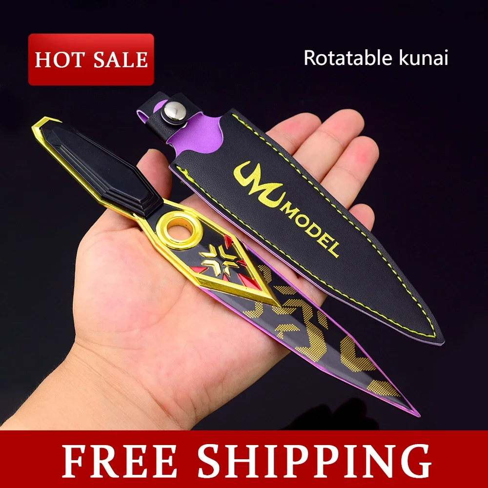 22cm Valorant Champions 2023 Kunai Rotatable Game Peripherals All-metal ninja Arts Weapons Katana Toys Cosplay Prop Toy Knife