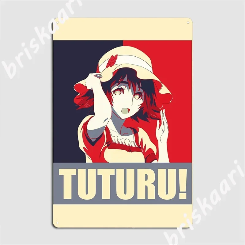 Steins Gate Mauyri Tuturu! Metal Sign Wall Cave Home Retro Plaques Tin Sign Posters