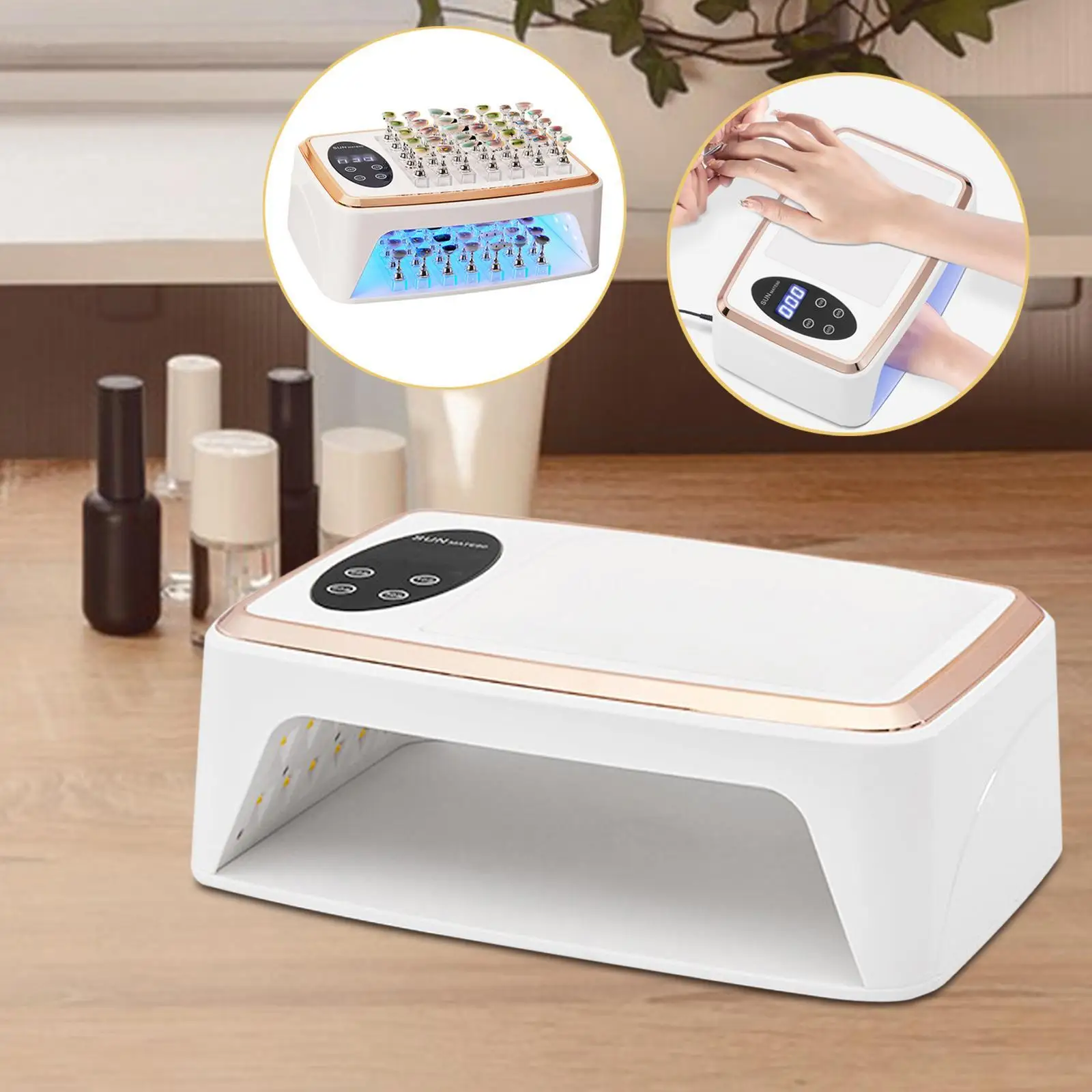 Nail Arm Rest Pillow with LED Nail Dryer Nail Lamp for Salon Fingernails DIY