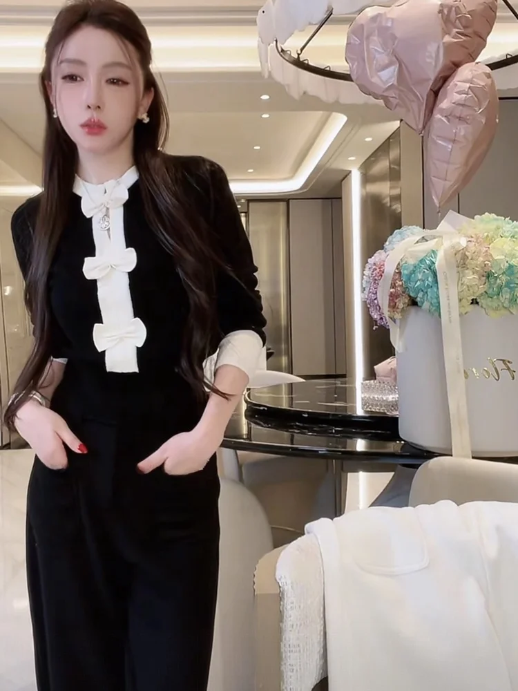 

Princ Sle Woolen Knitted Sweater with 3D Knot for Women Soft Long Sve round Ne Daily Wear Comfortable Bre...